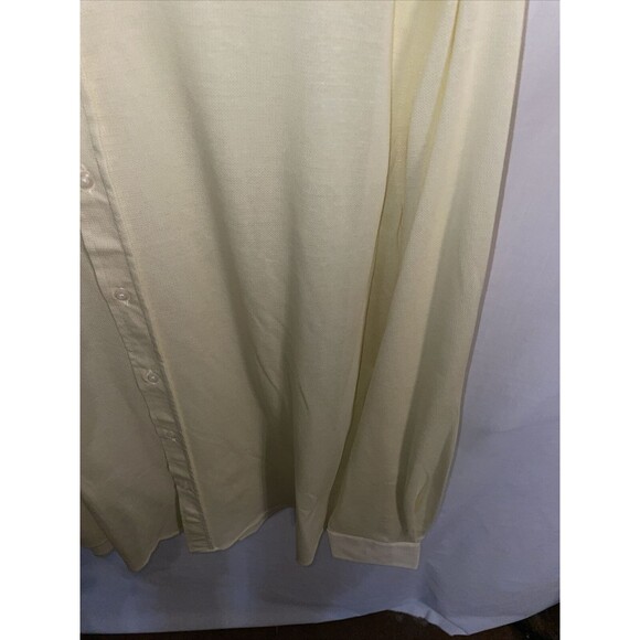 Reserve Dress Shirt Men’s Size Large Yellow Button Up Long Sleeve Cotton Linen - Picture 7 of 12